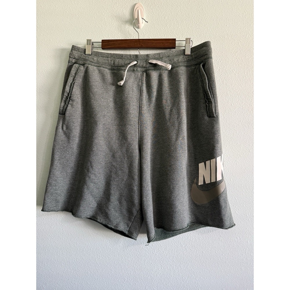 Nike Sweat Shorts Mens Large Big Swoosh Sportswear Fleece Club Training Green